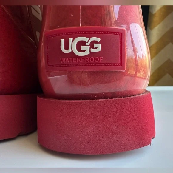 UGG Women's Classic Clear Mini Ankle Boots Red US Size‎ 7 - Picture 8 of 16